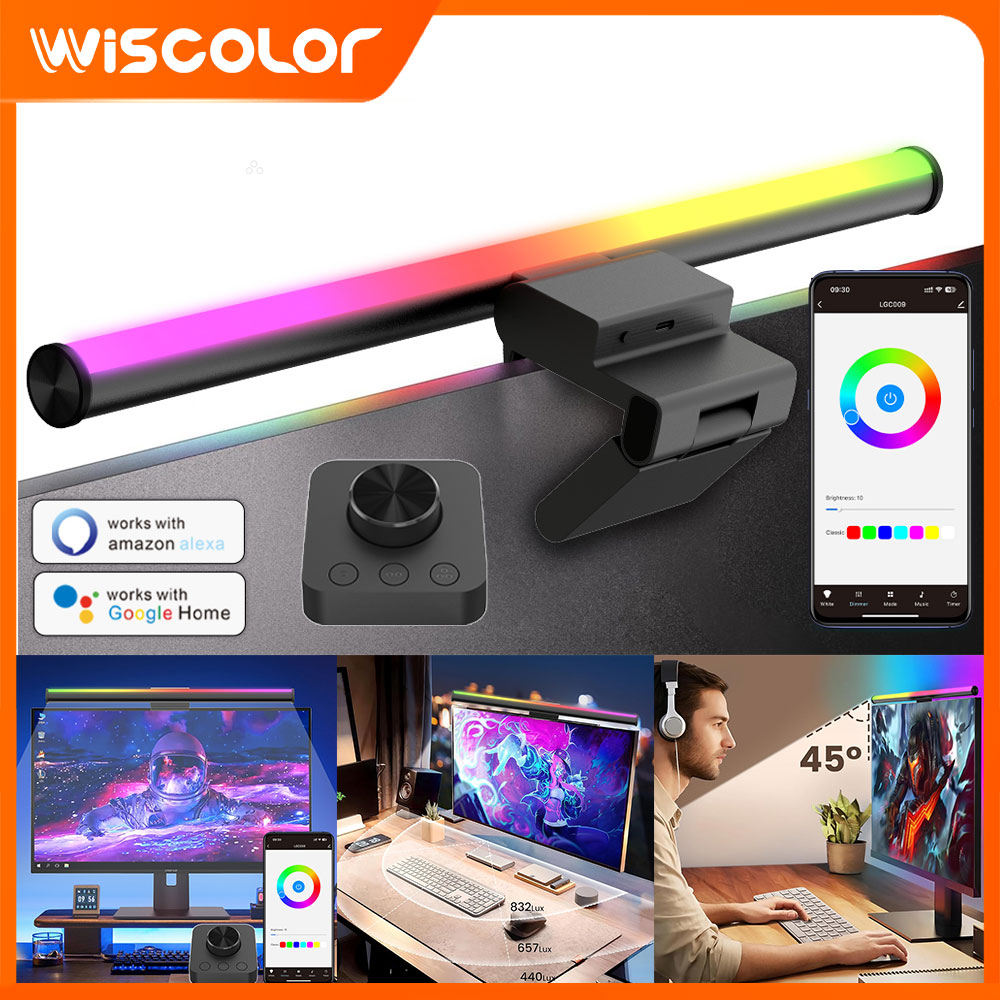 Desk Room Setup - โคมไฟแขวนหน้าจอ ไฟ LED สำหรับจอภาพ ไฟตกแต่งห้อง RGB
