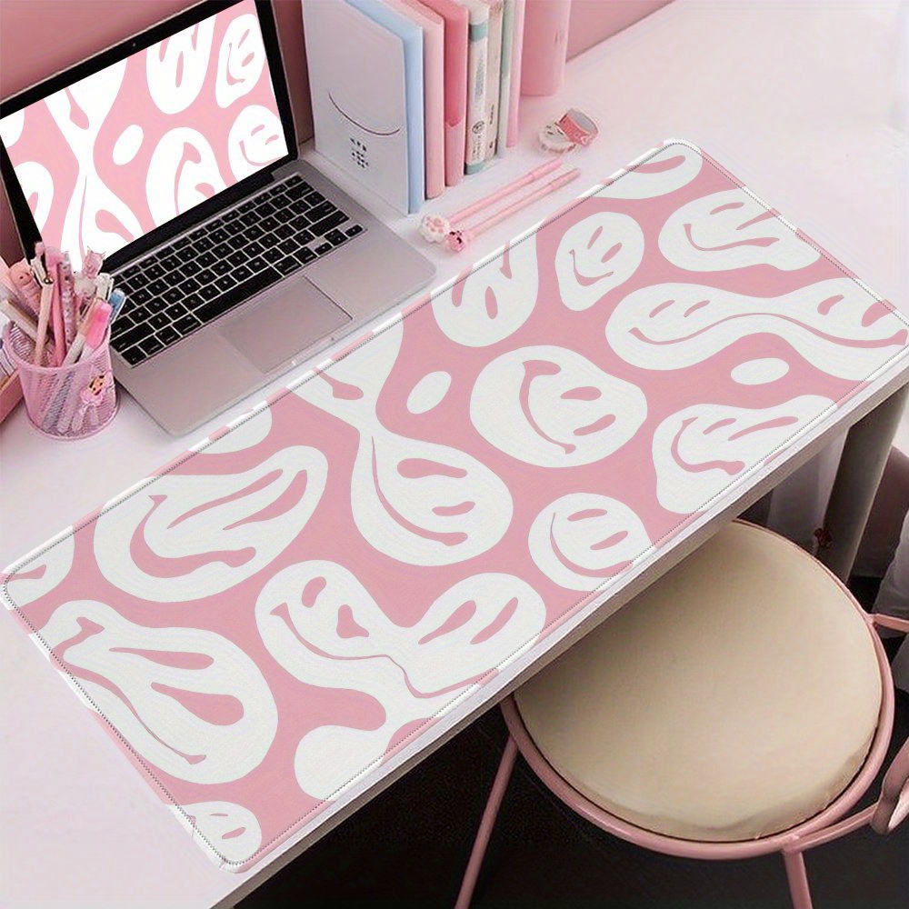 Desk Setup Pink - แผ่นรองเมาส์สีชมพูสวยงามขนาดใหญ่พร้อมที่จัดเก็บเครื่องเขียน – ของตกแต่งสำนักงานสไตล์น่ารักสำหรับการเรียนและการจัดเตรียมพื้นที่ทำงานที่บ้าน