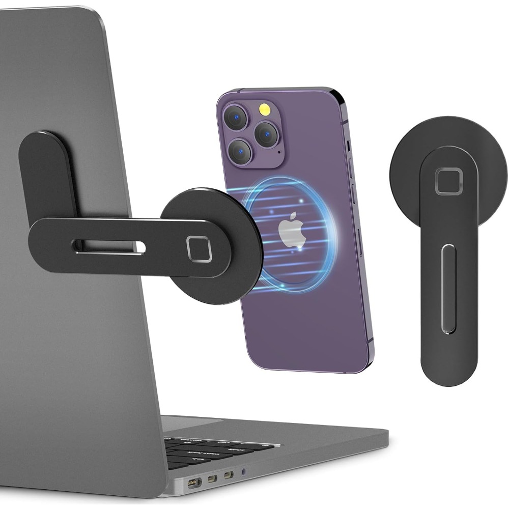 Desk Setup Macbook - ที่วางโทรศัพท์แม่เหล็กสำหรับแล็ปท็อป MacBook ขาตั้งโทรศัพท์แบบพับได้ ที่วางโทรศัพท์แบบพกพาสำหรับ iPhone 16