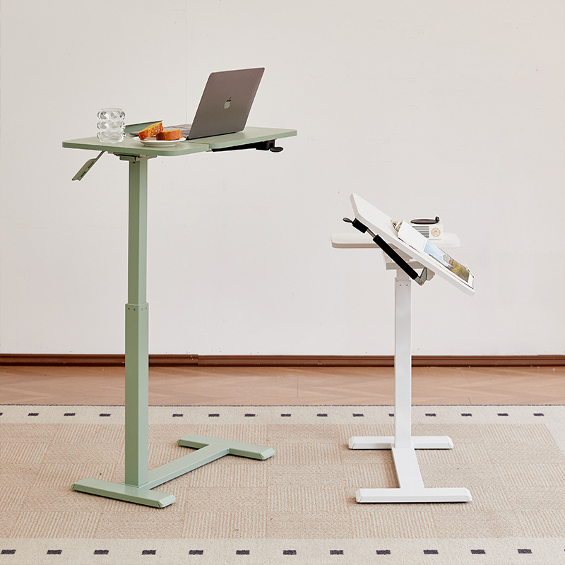L Shaped Desk Setup - โต๊ะข้างเตียงปรับระดับความสูงได้ ปรับมุมเอียงได้ พร้อมล้อเลื่อน เคลื่อนย้ายสะดวก ประหยัดพื้นที่ สำหรับวางข้างเตียง
