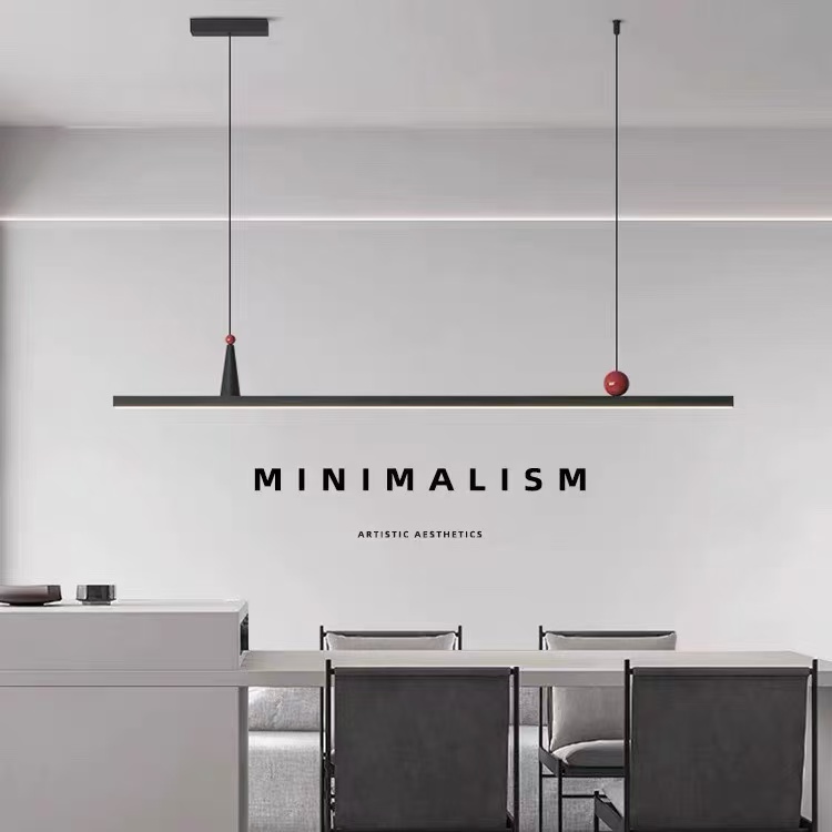 Desk Setup Minimalist - โคมไฟระย้าสำหรับร้านอาหารระดับไฮเอนด์ ดีไซน์ทันสมัย เรียบง่าย โคมไฟสำหรับโต๊ะอาหารและบาร์แบบเส้นเดียว โคมไฟสำหรับเคาน์เตอร์ต้อนรับโรงแรมสไตล์มินิมอล