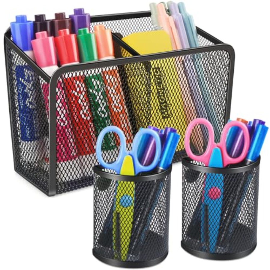 Pen Cup Magnetic - ที่ใส่ปากกาแม่เหล็ก, ที่ใส่ปากกาแม่เหล็กโลหะแข็งแรง, ตะกร้าเก็บปากกาแม่เหล็ก, ที่จัดระเบียบสำหรับไวท์บอร์ดและตู้เย็น