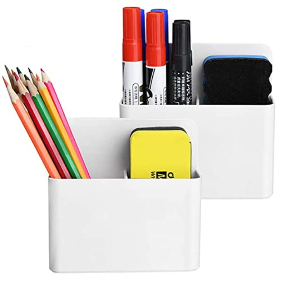Pen Cup Magnetic - ที่ใส่ปากกาไวท์บอร์ดแม่เหล็ก, ที่ใส่ปากกาและยางลบ, ที่เก็บอุปกรณ์สำนักงานแบบแม่เหล็ก