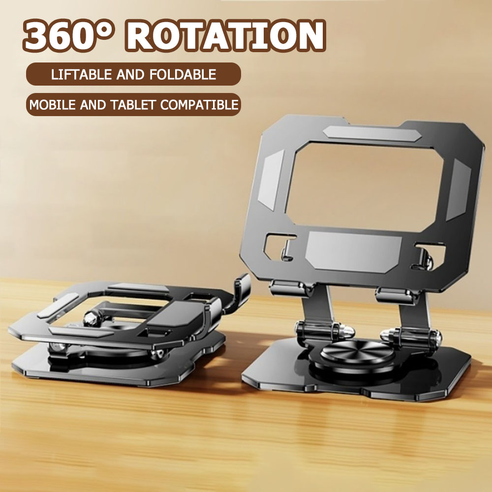 Desk Setup Minimalist - ขาตั้งแท็บเล็ตแบบหมุนได้ 360 องศา ปรับระดับได้ พับเก็บได้ ยกขึ้นได้