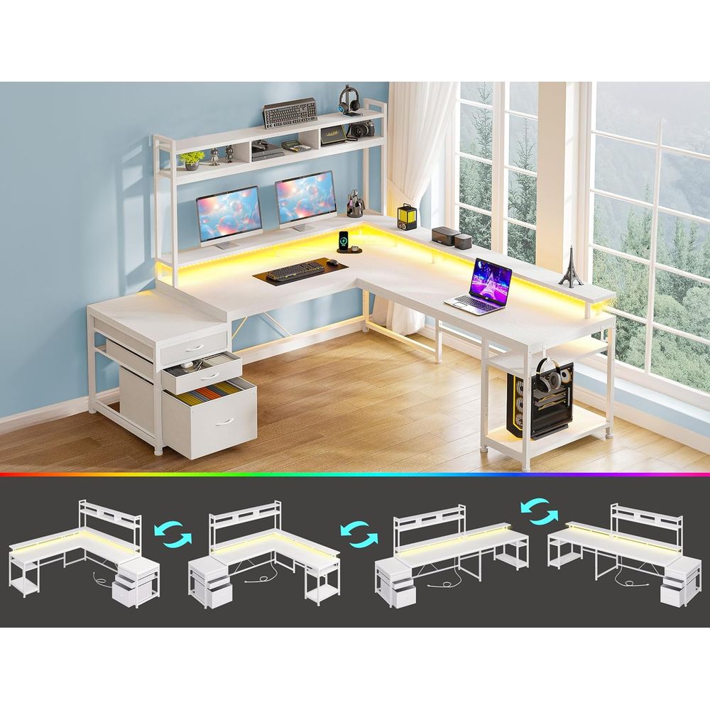 โต๊ะทำงานรูปตัว L ขนาด 104 นิ้ - L Shaped Desk Setup บทวิจารณ์และราคา
