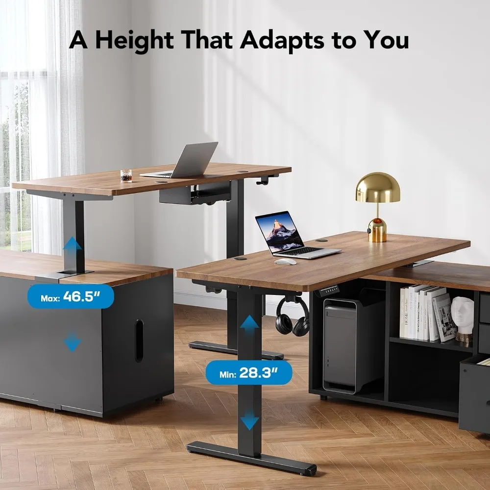 HUANUO โต๊ะทำงานทรงตัว L ขนาด  - L Shaped Desk Setup บทวิจารณ์และราคา