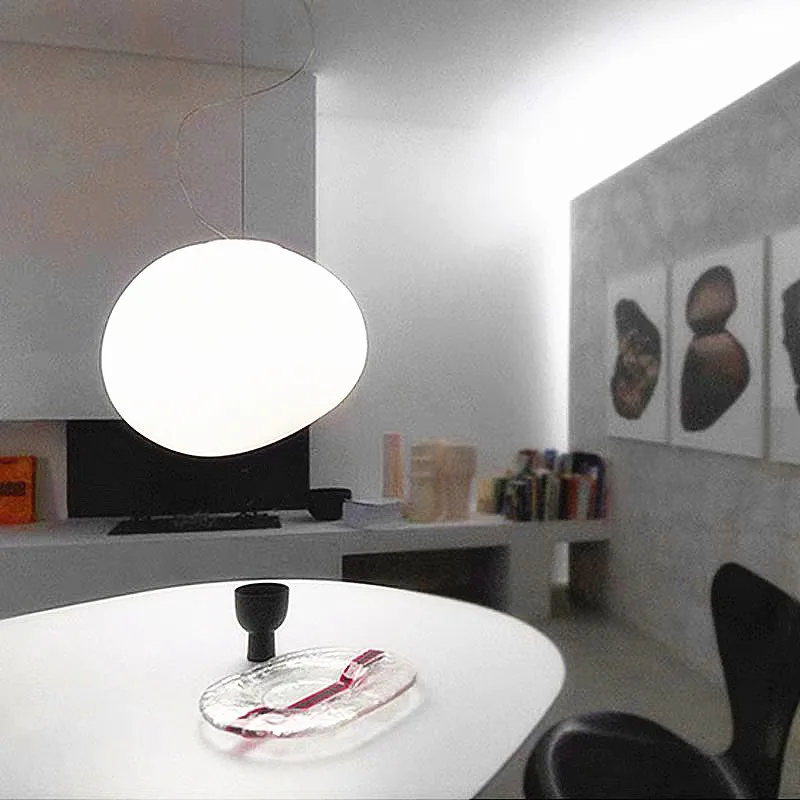 โคมระย้าสีขาวรูปทรงหินกรวดแบบม - Desk Setup Minimalist บทวิจารณ์และราคา