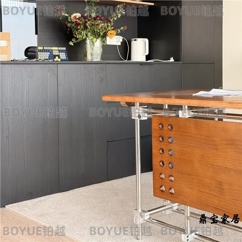 โต๊ะทำงานไม้เนื้อแข็งสไตล์บาวเ - L Shaped Desk Setup บทวิจารณ์และราคา