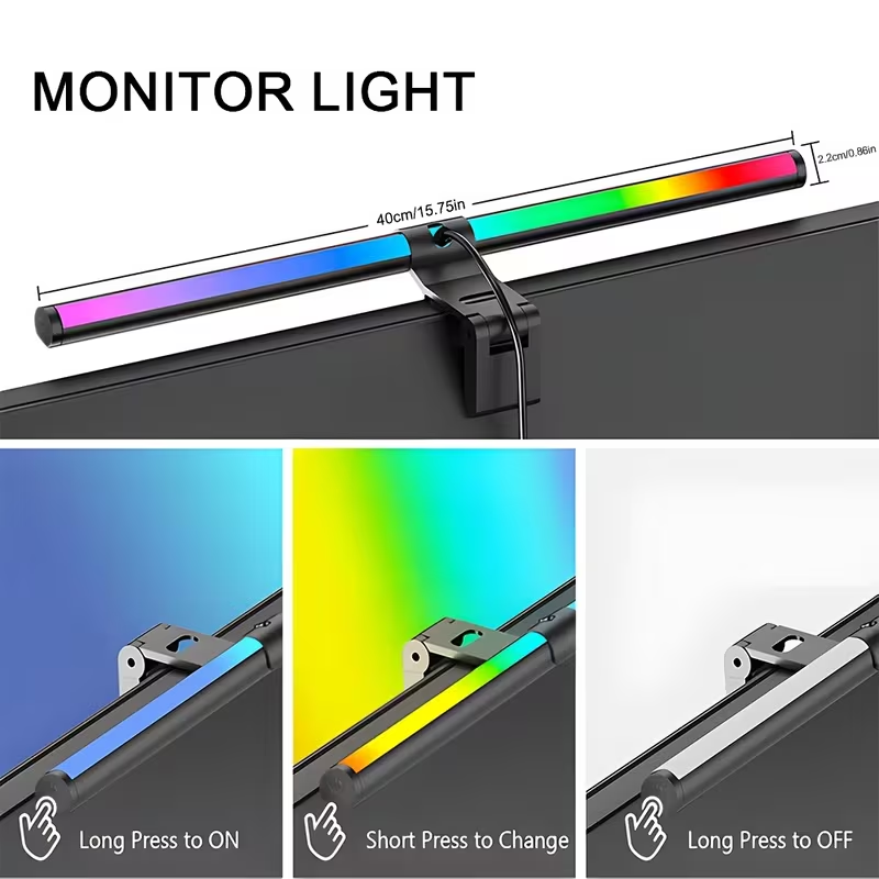 แถบไฟมอนิเตอร์ RGB ไฟบาร์สร้าง - Desk Room Setup บทวิจารณ์และราคา