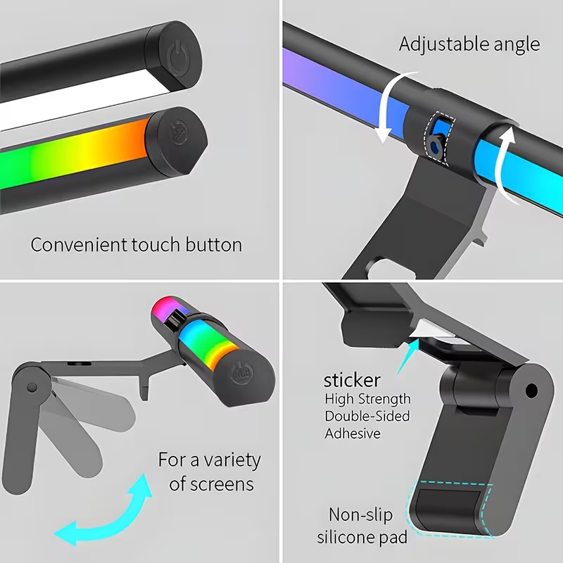 แถบไฟมอนิเตอร์ RGB ไฟบาร์สร้าง - Desk Room Setup บทวิจารณ์และราคา