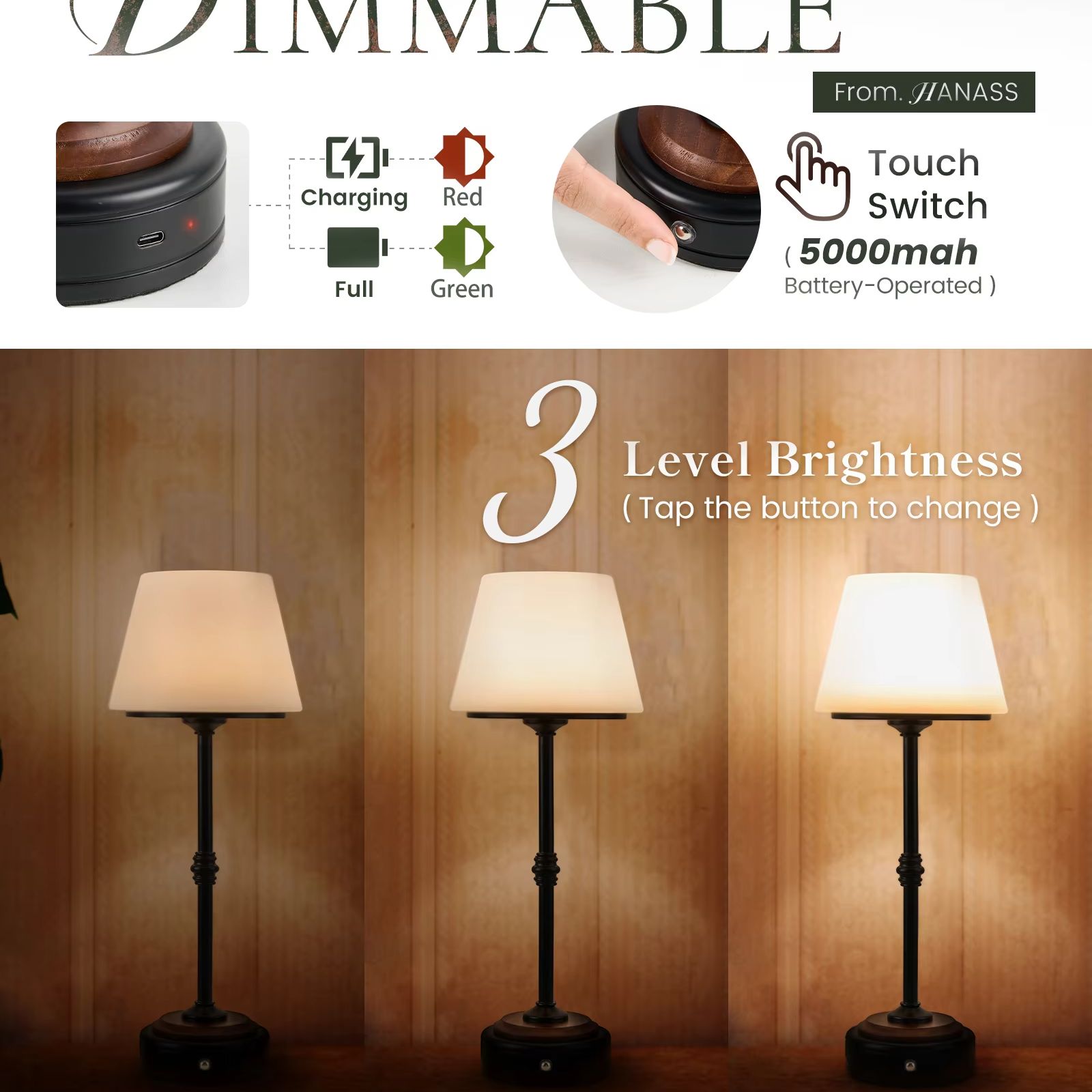 โคมไฟตั้งโต๊ะไร้สาย ชุดโคมไฟแบ - Desk Room Setup บทวิจารณ์และราคา