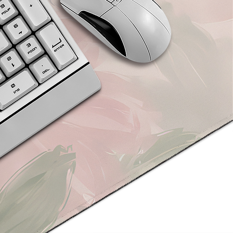 แผ่นรองเมาส์สีชมพูซากุระสีน้ำส - Desk Setup Pink บทวิจารณ์และราคา