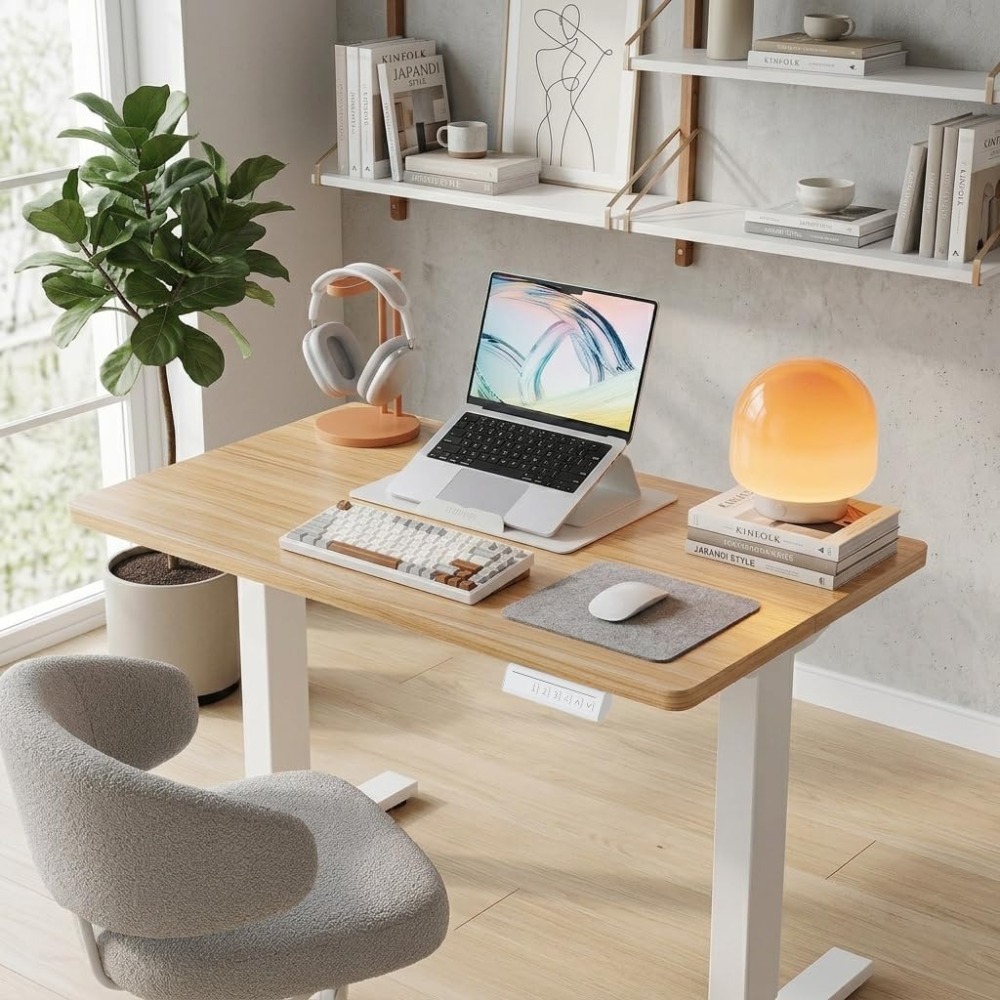 โต๊ะทำงานไฟฟ้าขนาดเล็ก ปรับระด - L Shaped Desk Setup บทวิจารณ์และราคา