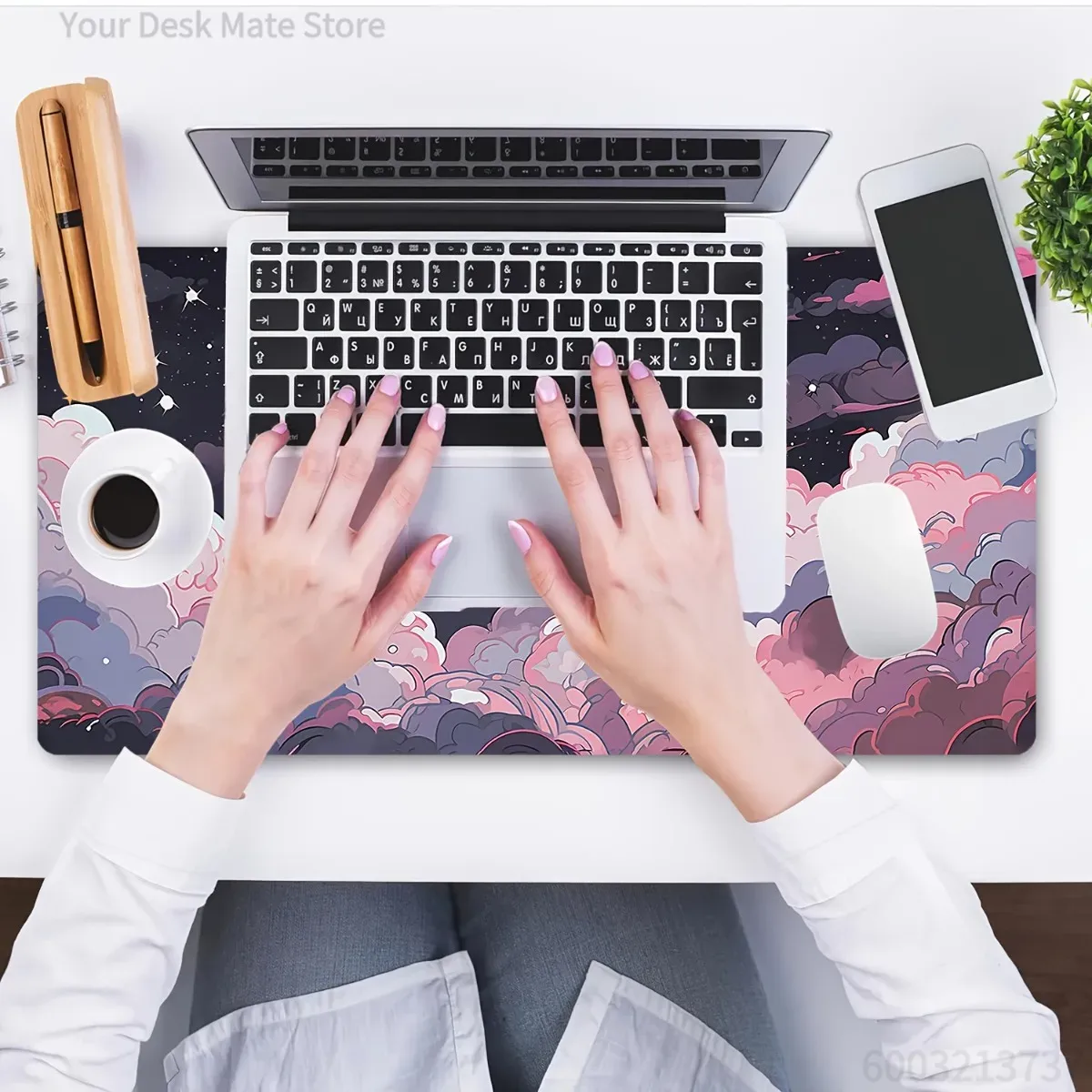 แผ่นรองเมาส์ลายอนิเมะสีชมพูม่ว - Desk Setup Pink บทวิจารณ์และราคา