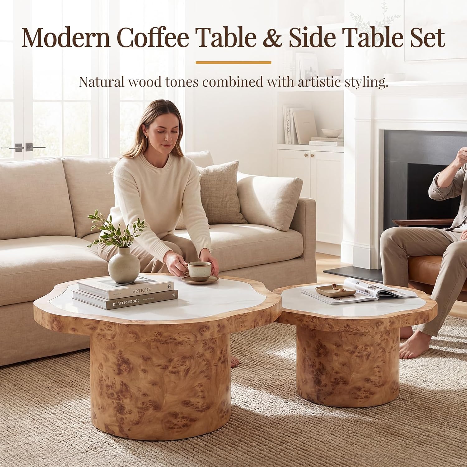 ชุดโต๊ะกาแฟแบบซ้อน 2 ตัว โต๊ะก - Desk Setup Minimalist บทวิจารณ์และราคา