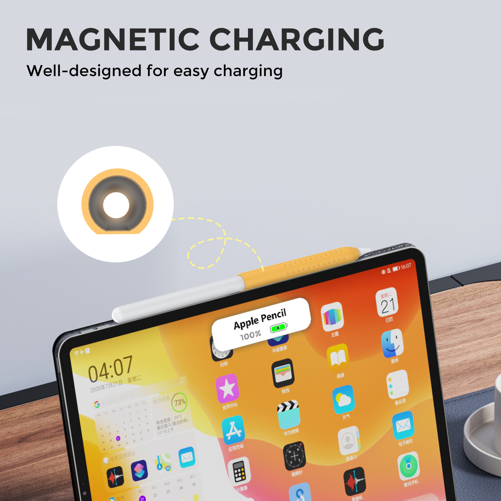 1PC ฝาครอบสไตลัสสําหรับ Apple  - Pen Cup Magnetic บทวิจารณ์และราคา