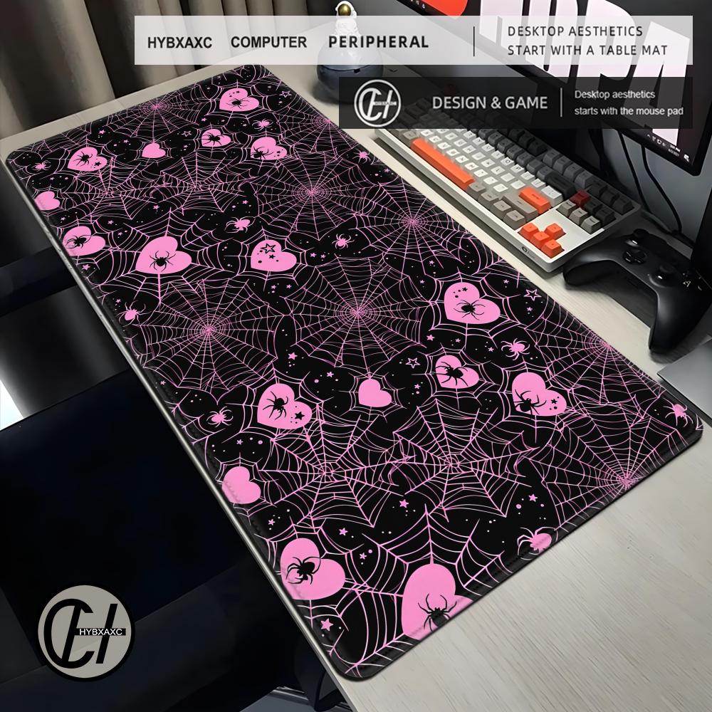 แผ่นรองเมาส์ลายใยแมงมุมสีขาวหร - Desk Setup Pink บทวิจารณ์และราคา