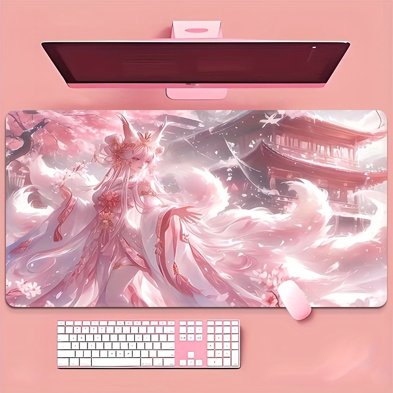 แผ่นรองเมาส์ลายอนิเมะสาวจิ้งจอ - Desk Setup Pink บทวิจารณ์และราคา