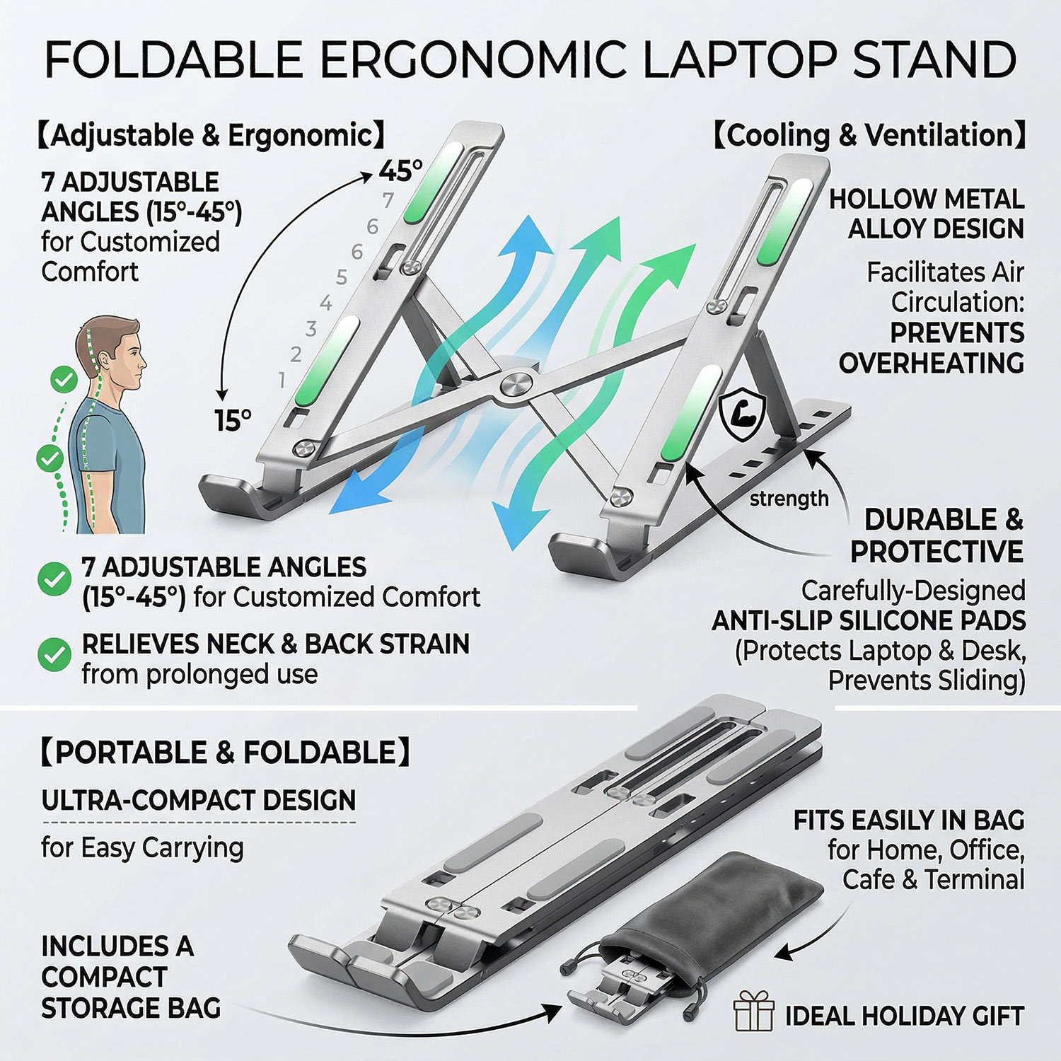 ขาตั้งแล็ปท็อปแบบพับได้ ปรับระ - Desk Setup Macbook บทวิจารณ์และราคา