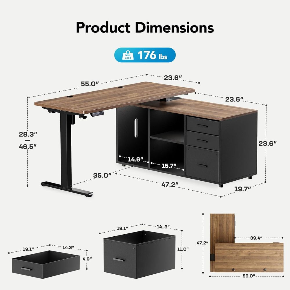 โต๊ะทำงานแบบยืนรูปตัว L ขนาด 5 - L Shaped Desk Setup บทวิจารณ์และราคา