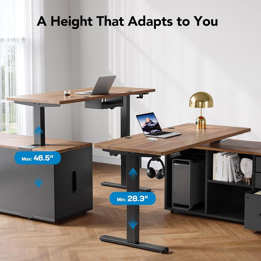 โต๊ะทำงานแบบยืนรูปตัว L ขนาด 5 - L Shaped Desk Setup บทวิจารณ์และราคา