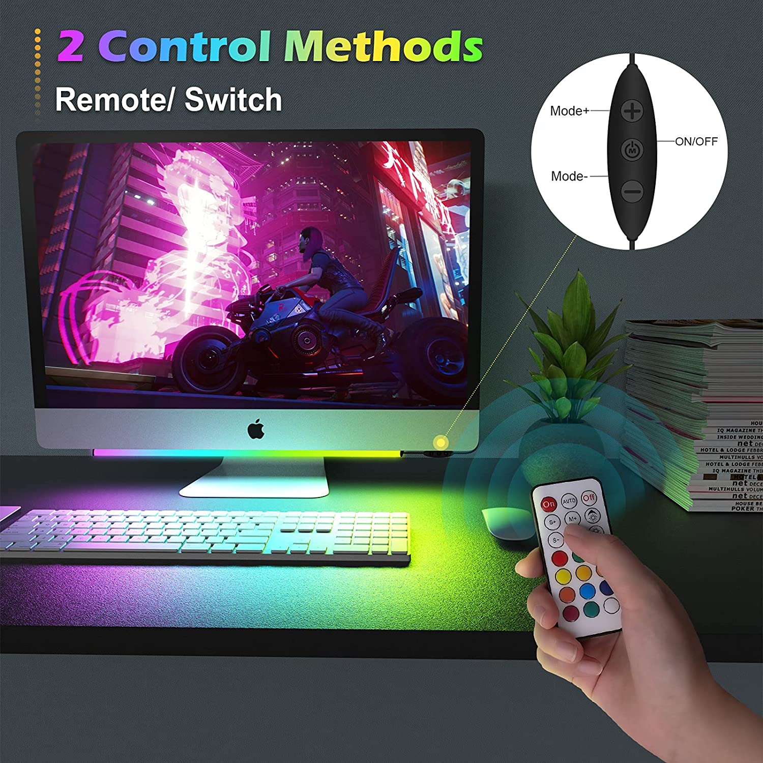 ภายใต้แถบแสงจอภาพ RGB Dreamcol - Desk Room Setup บทวิจารณ์และราคา